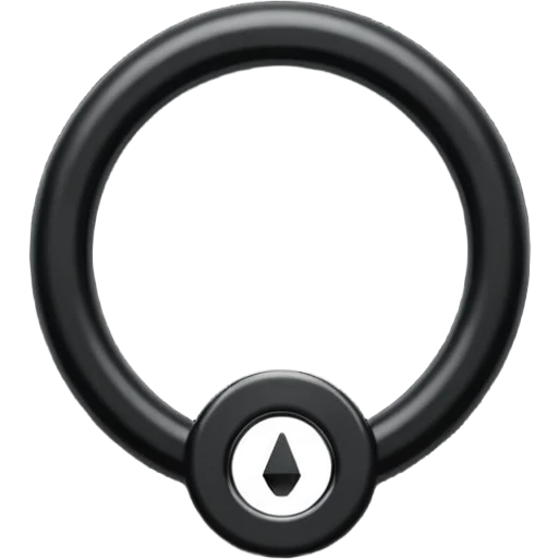 iOS emoji, minimal dark fantasy ring, black metal, flat emoji