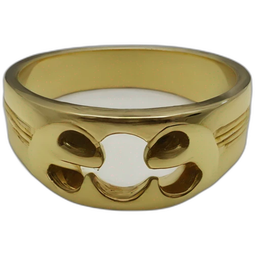 anillo cubano en forma de número 55 Oro18k italiano emoji