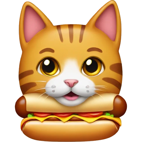 Cat wearing a hot dog costume emoji