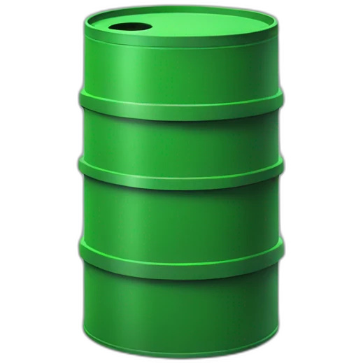 green construction barrel with legs, wearing black crocs emoji