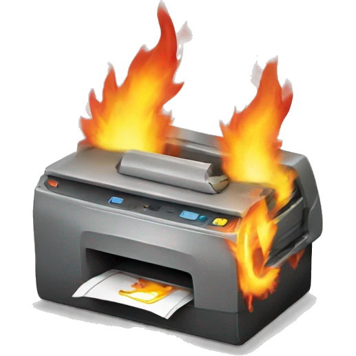 burning printer emoji