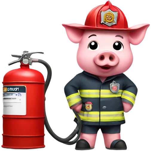 Pig as firefighter emoji