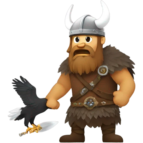 Viking eating an eagle emoji