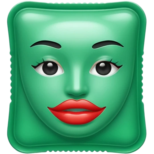 lip mask packaging green emoji