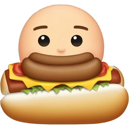 Bald beardless person in a hot dog bun emoji