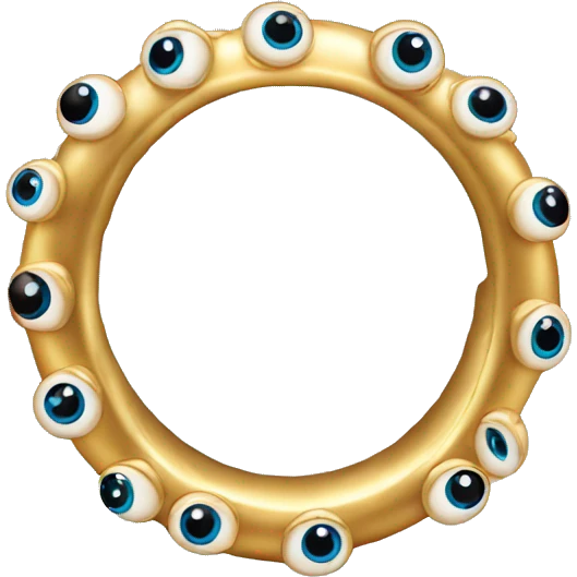 thin gold ring studded with eyeballs emoji