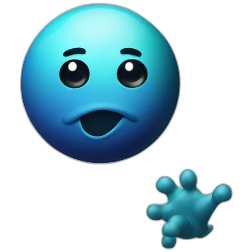planet Neptune with a cartoon saluting face emoji