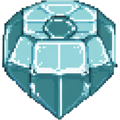 ultra-blocky minimal pixel art Minecraft diamond with few large square pixels emoji