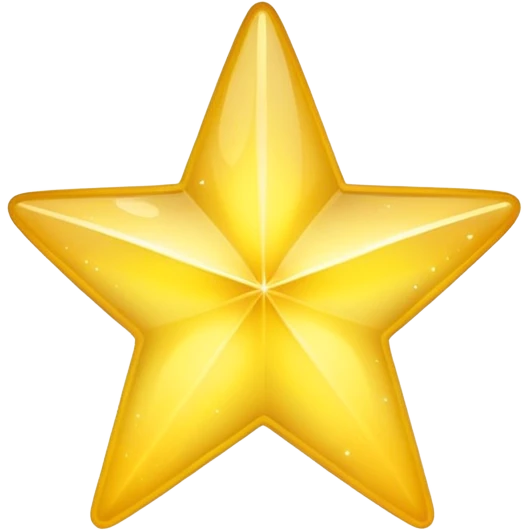 Generate a high-quality 3D cartoon-style emoji of a yellow sparkling star, glittering and shining effect, smooth gradient colors, rounded and cute appearance, no human faces, simple white background, high-resolution.

 emoji