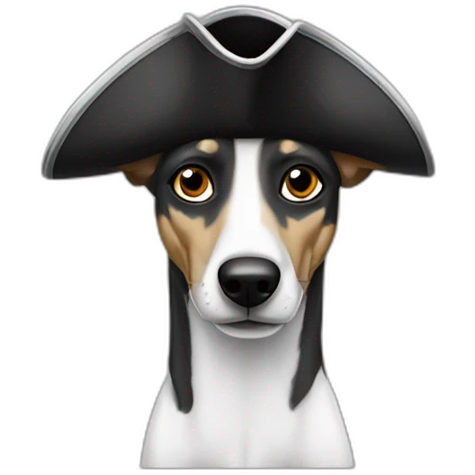 Greyhound black and white eye pirate dog emoji