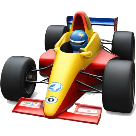 Formula car with fireworks emoji