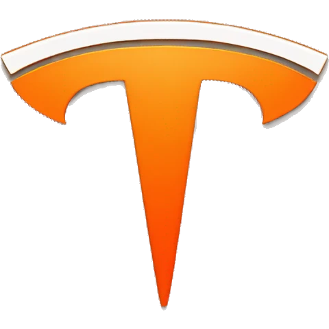 Tesla logo orange  emoji