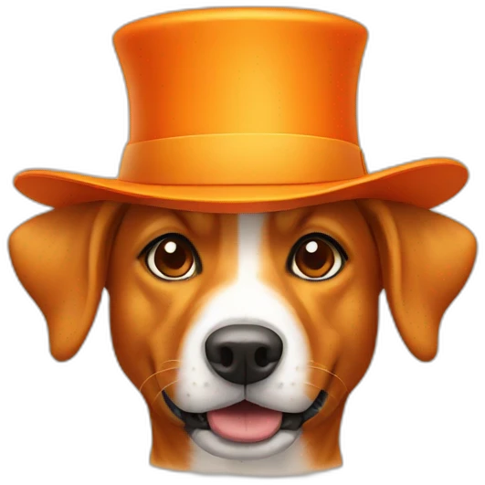 orange dog with hat emoji