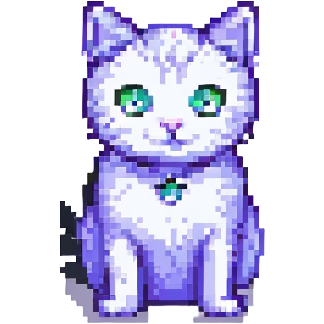 simple and cute pixel art cat emoji