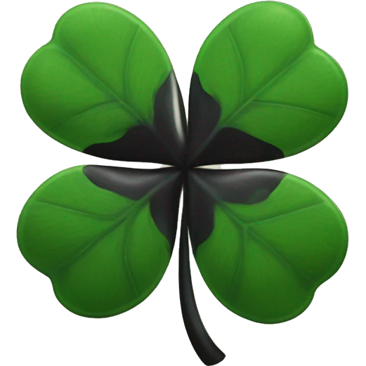black 5 leaf clover, kina like the black clover nime emoji