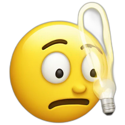 thinking and light buld emoji