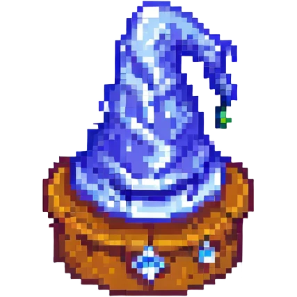 a pixel art wizard hat emoji