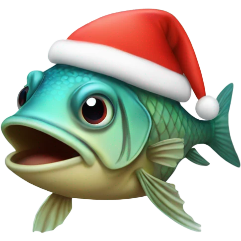 Fish with christmas hats emoji