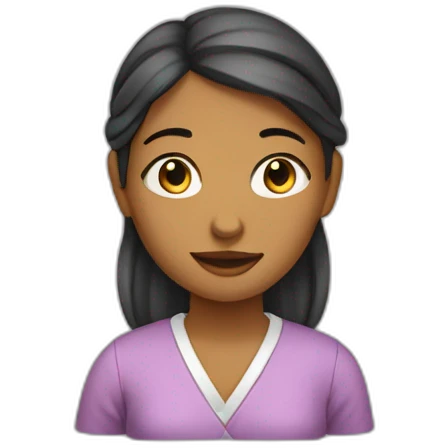 Une fille métisse qui fait ses devoirs emoji