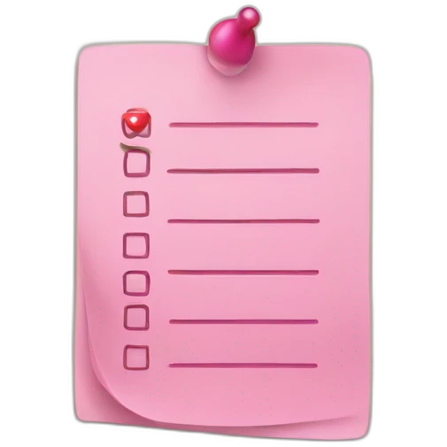 pink check list emoji
