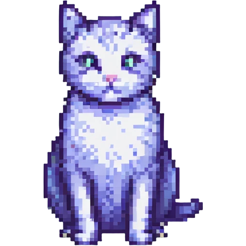 pixel art cat, retro video game style emoji