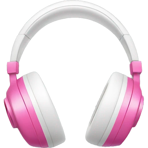 White headphones with pink bows on both sides emoji