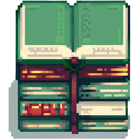 An open green book on top of a stack of green books emoji