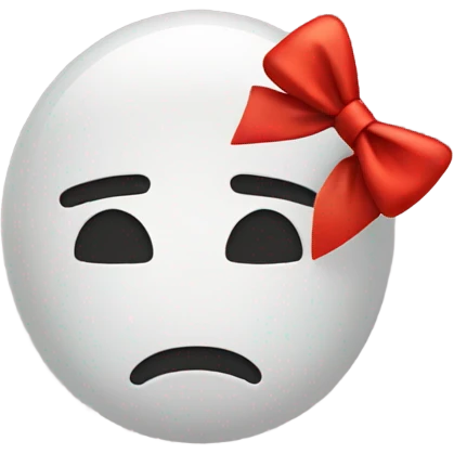 Disappointed face hand over it with bow emoji