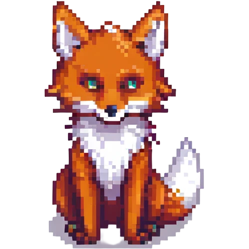 a fox with nine tails, pixel art style emoji