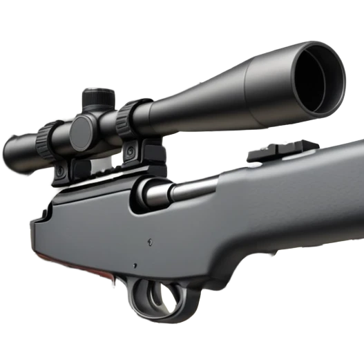 A detailed image of a rifle aimed at a target, with the target's concentric rings clearly visible. The focus is on the precision and accuracy of the sport, with the rifle positioned in front of a neutral background, emphasizing the equipment and the competitive nature of shooting. emoji