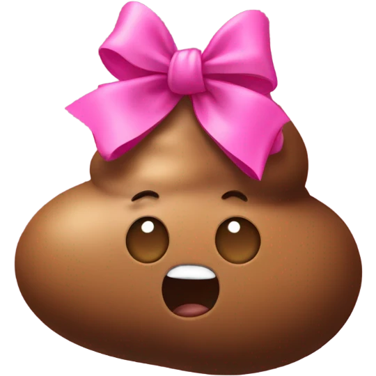 poop with pink bow emoji