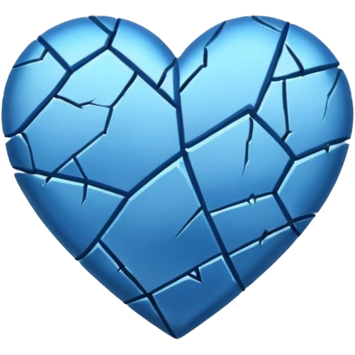 Blue heart with a single crack in the middle emoji