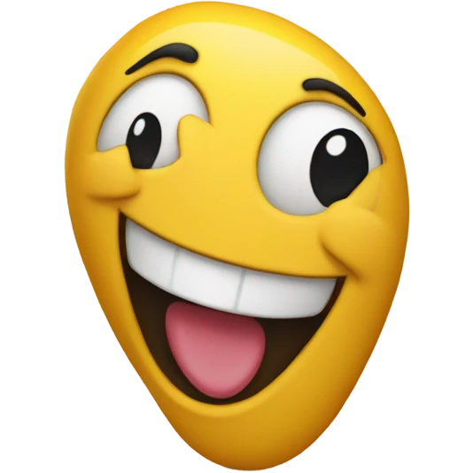 Smile with its feet kicking up and happy emoji