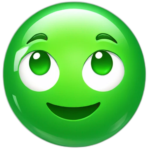 green shiny sphere emoji