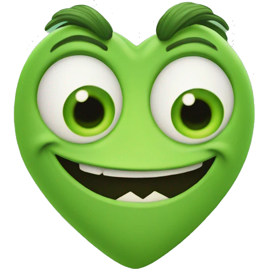 Mike Wazowski in the shape of a heart emoji