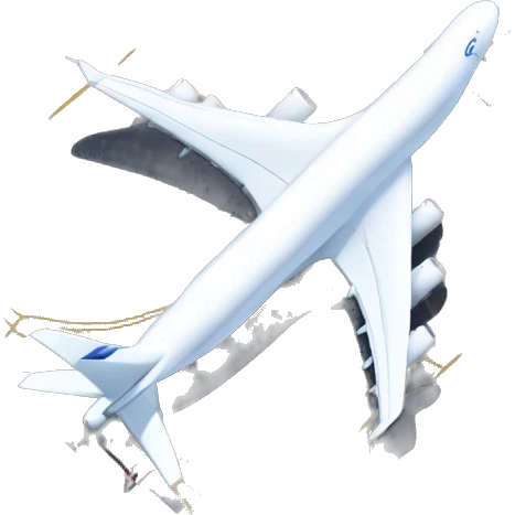 a big plane runway with an Airbus Beluga XL emoji
