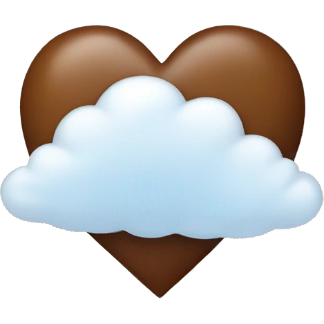 brown heart with clouds emoji