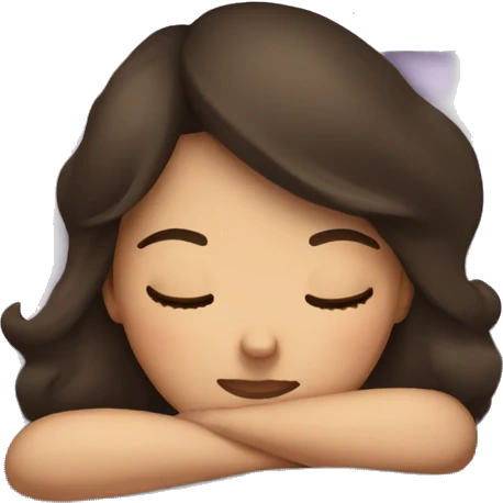 Brunette girl sleeping emoji