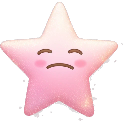 Star Emoji "A five-pointed pastel pink star with a soft, dreamy glow, floating amidst tiny shimmery sparkles and fading clouds." emoji