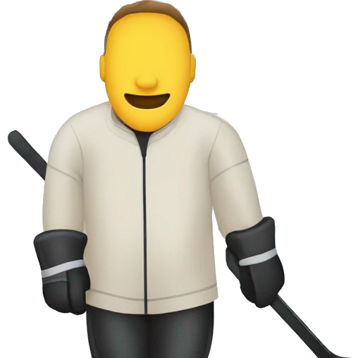 Coach de hockey sur glace avec un tableau "patinoire" emoji