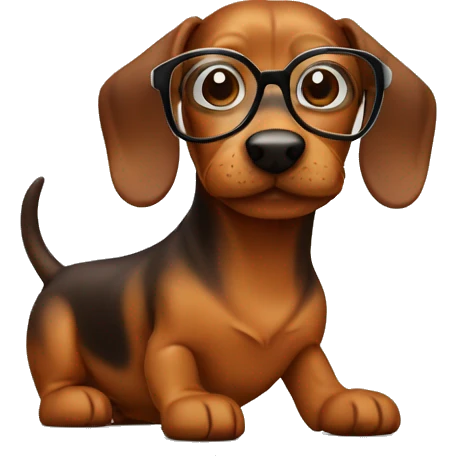 teckel with glasse emoji