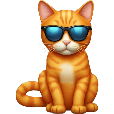 Orange cat with sunglasses emoji