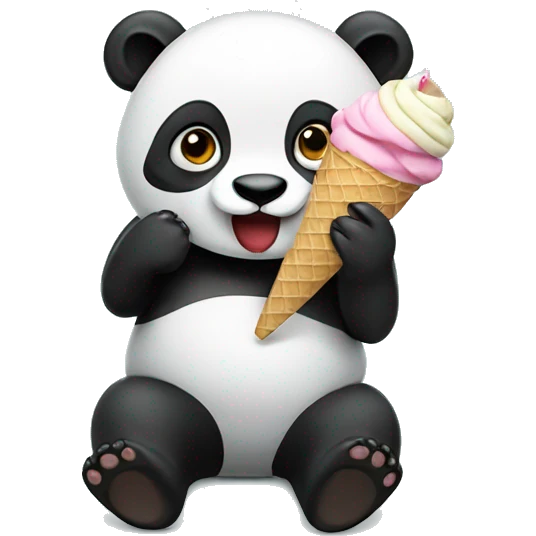 Panda eating ice cream emoji