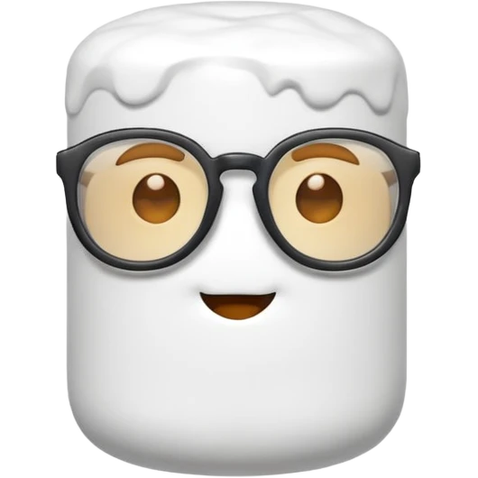 marshmallow with glassess emoji
