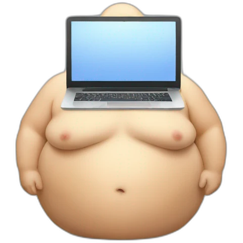 Fat man laptop  emoji
