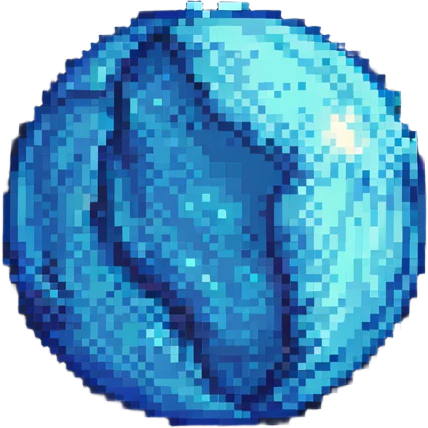 high resolution planet inspired by Neptune, pixel art style, photorealistic details, deep blue and aqua colors, space background emoji