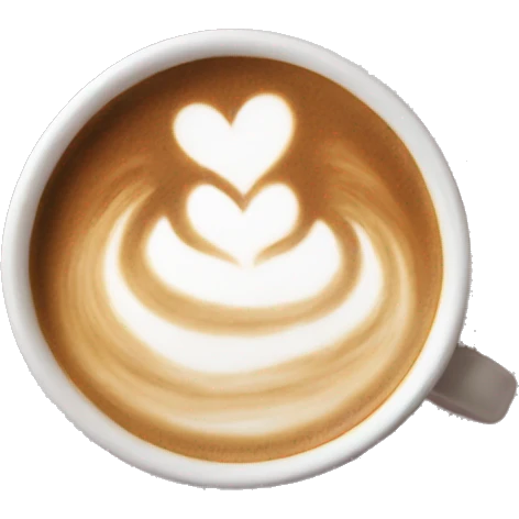 heart latte art aesthetic clean emoji