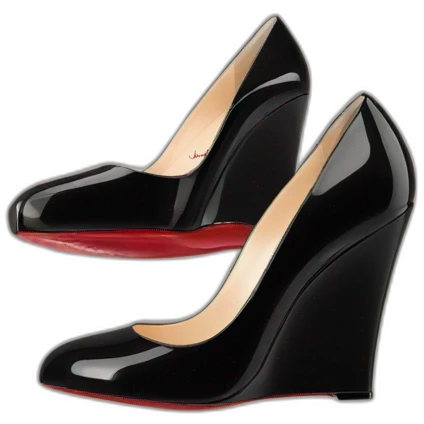 WEDGE heel LOUBOUTIN black PATENT emoji