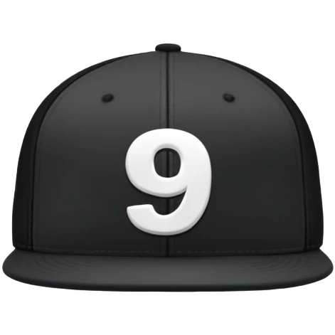black cap with number “9” on it emoji