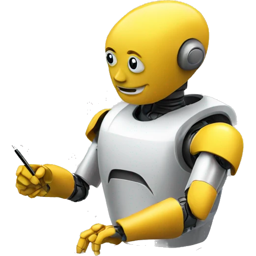 robot signing paper emoji